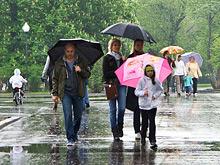 В понедельник в Москве ожидается небольшой дождь и гроза